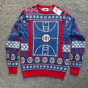 LA Clippers NBA Team Christmas Sweater - NWT - Size Med. - Coolest Ugly Sweater